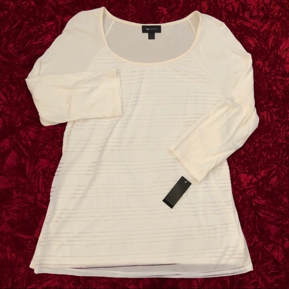 AB Studio 3/4 Sleeve Sheer Overlay Top - Picture 6 of 8